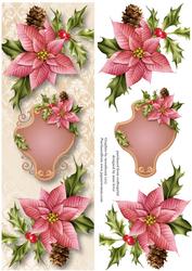 Large Dl Pink Poinsettias Christmas