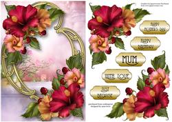 Beautiful Hibiscus & Golden Frame