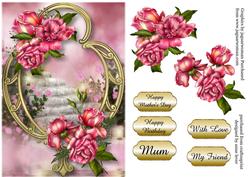 Gorgeous Glory Roses & Golden Frame
