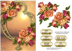Beautiful Joy Roses & Golden Frame