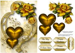 Hearts and Flowers - Golden Roses
