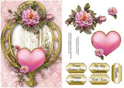 Hearts and Flowers - a Rose Pink