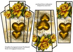 Art Deco Hearts & Flowers - Golden Roses