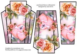 Art Deco Hearts & Flowers - Rosy Glow Roses