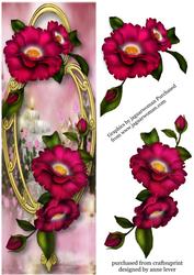 Large Dl Rambling Roses & Golden Frame