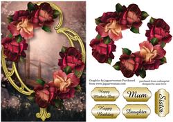 Beautiful Blush Roses & Golden Frame