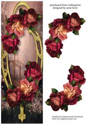 Large Dl Blush Roses & Golden Frame