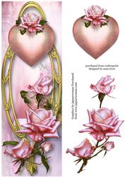 Large Dl Hearts & Flowers - Cameo Roses