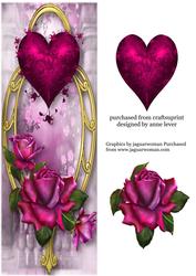 Large Dl Hearts & Flowers - Twilight Roses