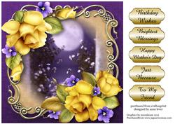 Gorgeous Yellow Roses Golden Scene - Square