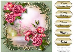Gorgeous Glory Roses Golden Scene - Square