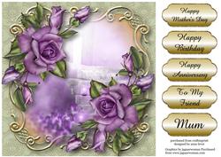 Beautiful Heritage Roses Golden Scene - Square