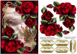 Gorgeous Red Roses Golden Scene