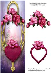 Large Dl Hearts & Flowers - the Last Rose of August