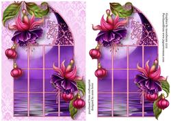 Enchanted Fuschias Window & Extra Plaque
