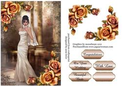 Beautiful Bride with Copper Roses