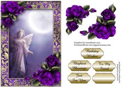 Weeping Angel and Purple Roses