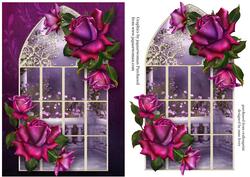 Enchanted Twilight Roses Window & Extra Plaque