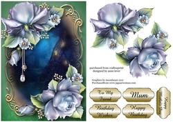 Pretty Porcelain Roses Golden Scene
