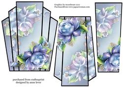 Art Deco Stacker Topper - Blue Porcelain Roses