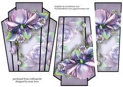 Art Deco Stack Topper - Purple Porcelain Roses