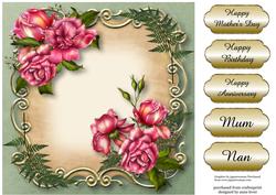Gorgeous Glory Roses Floral Plaque - Square