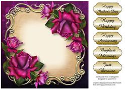 Twilight Roses Floral Plaque - Square
