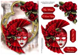 Romantic Red Roses Valentines Masque