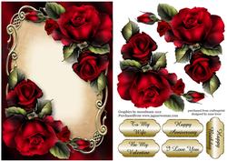 Gorgeous Red Roses Floral Plaque