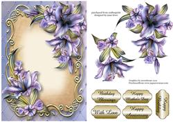 Purple Lilies Floral Plaque