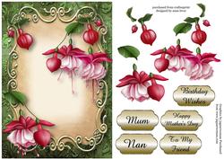 Pink Fuschias Floral Plaque