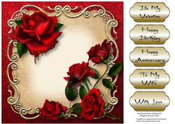 Gothic Dread Roses Floral Plaque - Square