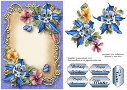 Fleur De La Foret Blue Floral Plaque