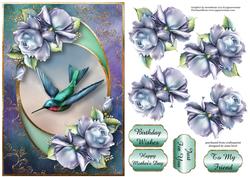Centre Circle - Hummingbird & Porcelain Roses