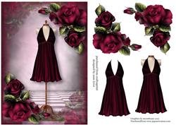 Chic Magenta Dress and Roses