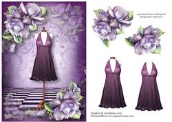 Chic Amethyst Dress and Roses