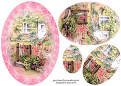 Pretty Rose Cottage Oval Pyramid Topper