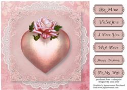 Beautiful Cameo Rose Heart