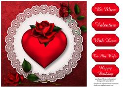 Red Heart & Romantic Red Roses