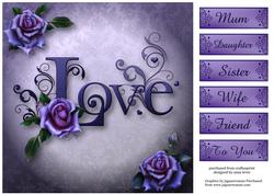 Purple Roses 'love' Quick Topper
