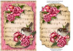 Glory Rose Wren Sheet Music Plaque
