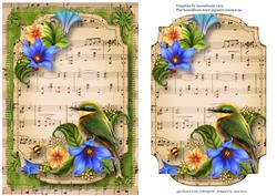 Gorgeous Green Bird Sheet Music Plaque
