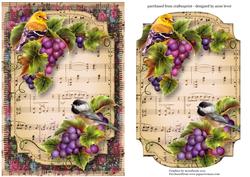 Birds & Grapes Sheet Music Plaque