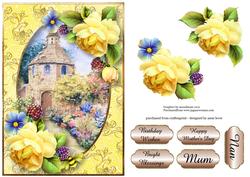 Yellow English Roses at the Dovecote