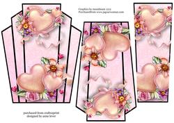 Art Deco Stacker Topper - Pink Hearts Valentine