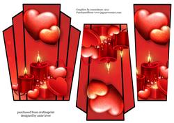 Art Deco Stacker Topper - Red Hearts Valentine