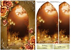 Arched Scene Stacker - Autumn Roses