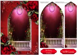 Arched Scene Stacker - Red Roses