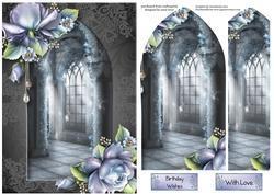 Arched Scene Stacker - Porcelain Roses