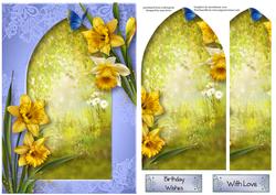 Arched Scene Stacker - Yellow Daffodils
